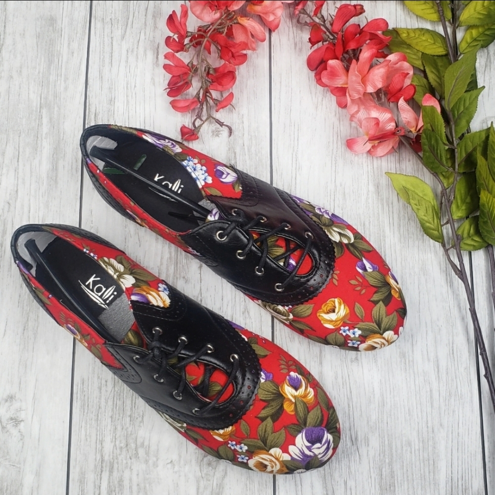 Mary Jane Retro Pin Up Shoes Sneakers Floral